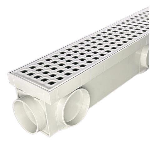 Kit Com 10 Ralo Linear Coletor E Grelha Cinza Piscina Jardim