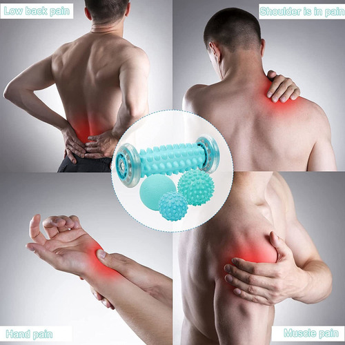 W 4 Rodillo Masajeador De Pies Set Terapia De Bolas De