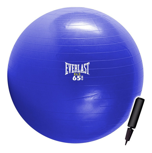 Pelota De Pilates Everlast 65cm Fitness Yoga + Inflador 