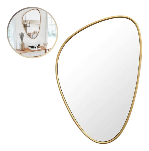 Espelho Orgânico Grande Assimétrico Decoração Tendência Luxo