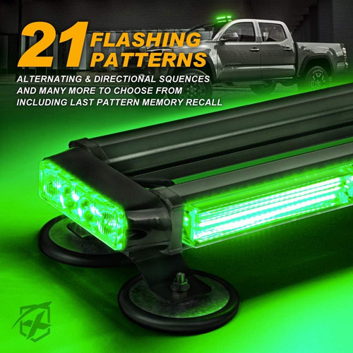 Barra De Luz Intermitente Led Cob Verde Estroboscópi 1560730