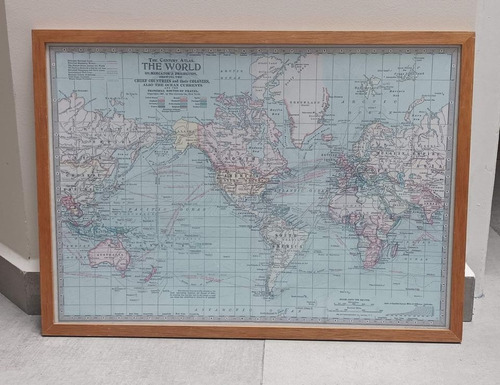 Cuadro Mapa Mundi Vintage 55x75