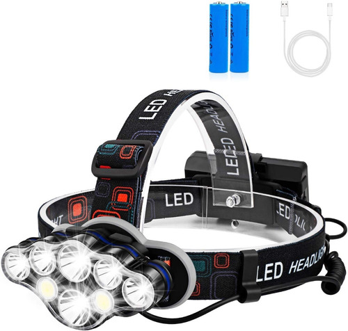 Linterna De Cabeza Led 13000lm  + Baterias