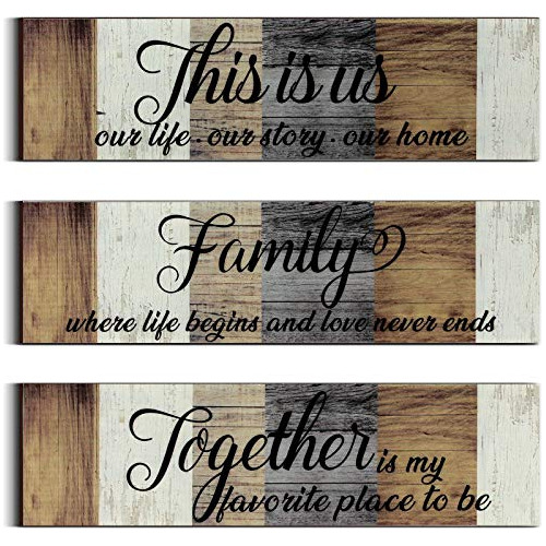 3 Piezas This Is Us Sign Rústico Family Home Decor Let...
