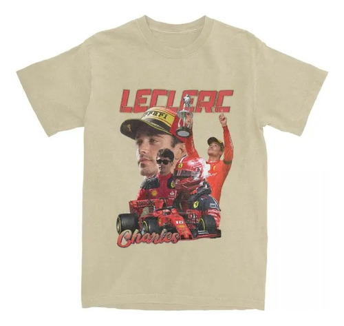 Camiseta De Algodón De Manga Corta Estampada Charles Leclerc