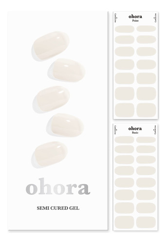 Ohora - Tiras De Uas De Gel Semicuradas (n Algodn Crema) Que