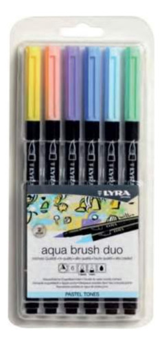 Marcadores De Pincel Lyra Aqua Brush Duo - Juego De 6 Rotula