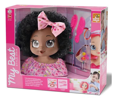 Boneca Busto Brinquedo Menina Maquiagem Penteados Nancy Hair