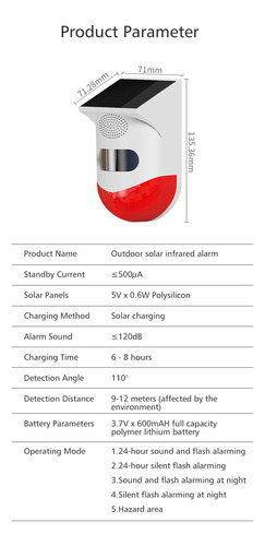 Sensor De Alarma, Detector, 120 Db, Sirena Estroboscópica In