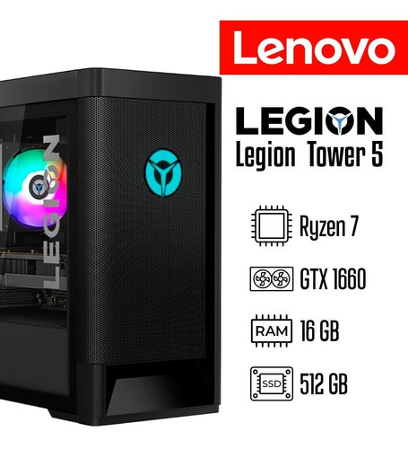Torre Lenovo Legion T5 Ryzen 7-5800 16gb 512gb 1tb Gtx 1660
