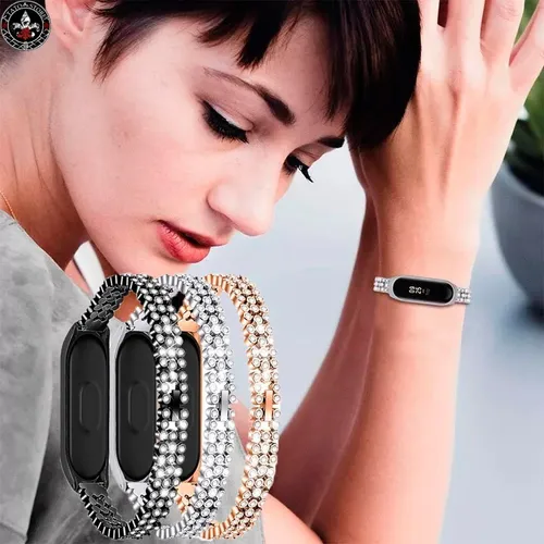 Pulsera Malla Correa Mi Band 3 Mi Band 4 Con Strass