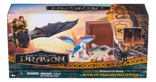 Dreamworks, Dragons, How to Train Your Dragon, Universo de Berk: Set del Libro de los dragones, 3 dragones coleccionables y cartas con soportes de exhibición para niños a partir de 4 años
