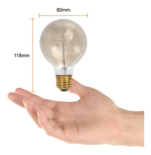 Foco Decorativo Incandescente G80 35w Base Comun Tecnolite