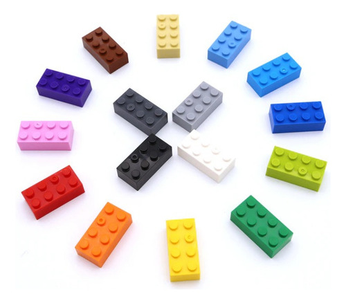 Imagen 5 de 5 de 40 Bloques Construccion Compatible Lego 4x2 Grueso Blanco