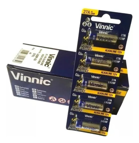 Pila Vinnic A27 Control Remoto Alarmas Caja X 40 Unidades