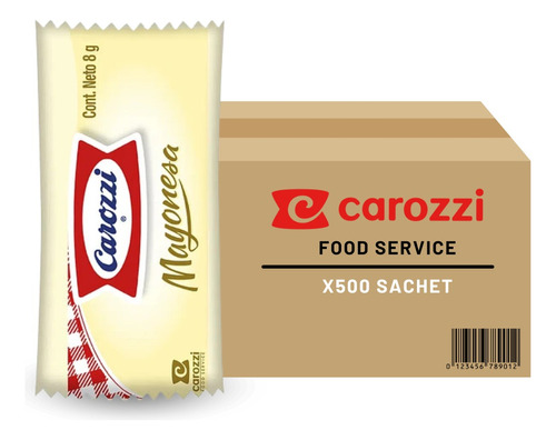 Mayonesa Sachet Carozzi X500 - 8gr C/u