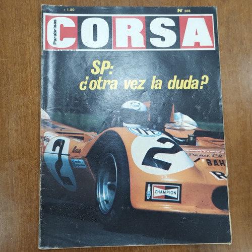 Revista Corsa Parabrisas Ed. Abril N° 308 Marzo 1972