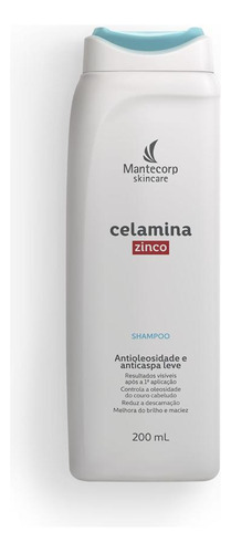  Shampoo Anticaspa e Antioleosidade Celamina Zinco 200ml Mantecorp