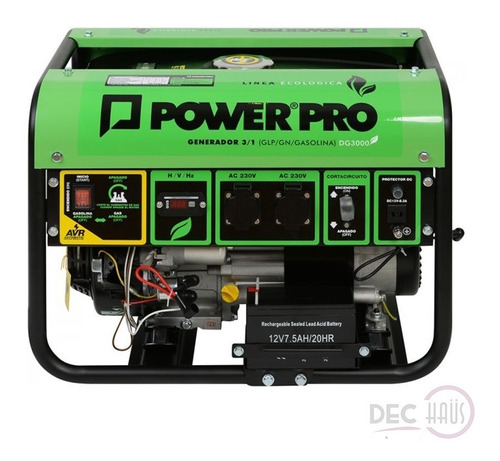 Generador A Gas Glp/gn/gasolina 2,8 Kva 22v Dg3000/dec Haus