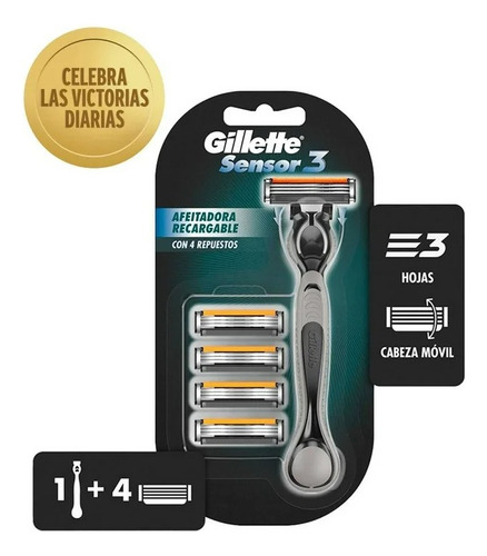 2 Pza Rastrillo Para Afeitar Recargable + Repuestos Gillette