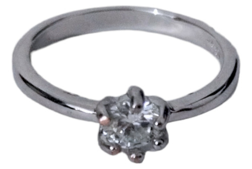 Anillo Chapado En Plata Con Diamante Real 0,5ct