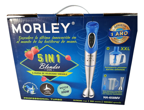 Mini Pimer Licuadora 990w Industrial 5 En 1 Negro