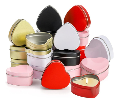 Latas Para Fabricacion De Velas, Forma De Corazon Set 8 Pzs