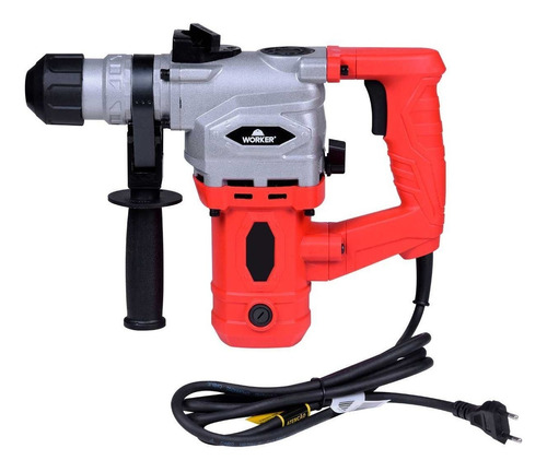 Martelete eletropneumático Worker 900W sem fio vermelho e preto frequência de 50Hz/60Hz com 900W de potência 127V