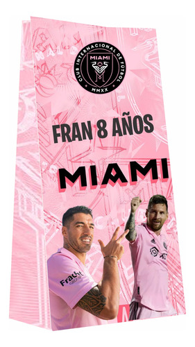 Bolsas Inter Miami Para Souvenirs Cumpleaños Pack X10