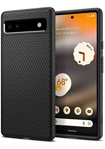 Imagen 1 de 8 de Funda Spigen Liquid Air Para Google Pixel 6a - Negro