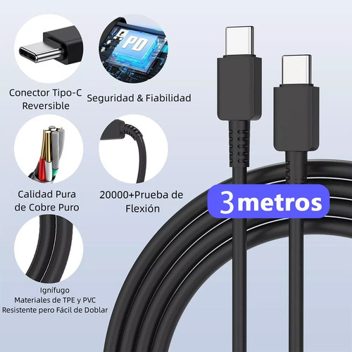 45w Cargador Carga Rápida Tipo C Para Samsung S22 S23 Ultra