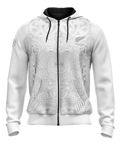 Campera Rugby Kapho Maori All Blacks Blanca Adultos