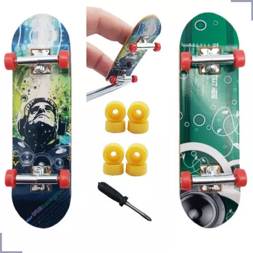 Skate de Dedo Fingerboard Kit 2 Skates com Acessórios Desmontáveis  Personalizável Brinquedo Infantil Presente Divertido Para Crianças