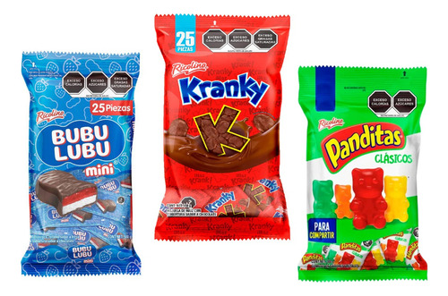 Dulces Ricolino Kranky Panditas Bubulubo Chocolate Gomita