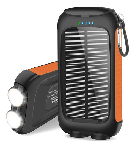 Cargador Solar Impermeable Portátil Con Linterna Led Para Us