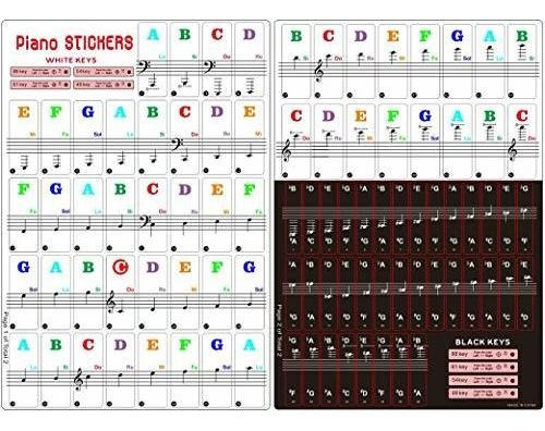 Etiqueta Adhesiva De Piano Extraible, 88/61/54/49/37 Teclas