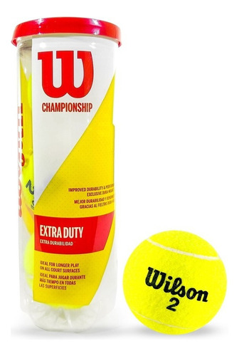 Pelotas Tenis Wilson Championship Extra Duty 3 Undades Tubo