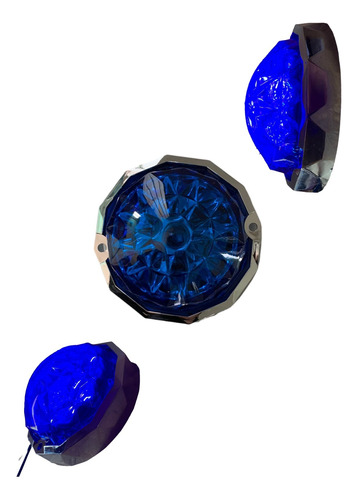 Plafón Led Azul Tipo Diamante Bisel Cromo Universal 1 Pza