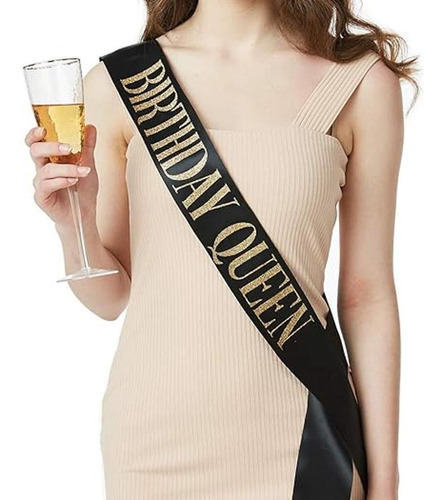 Faja De Cumpleaños Con Texto Birthday Queen Para Fiestas