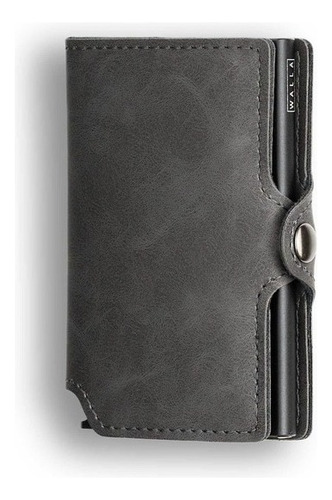 Billetera Walla Vintage Grey & Black Simple Rfid