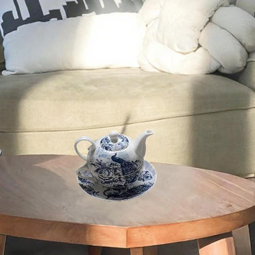Juego De Té De Con Tetera China Y Platillo, Elegante Jarra
