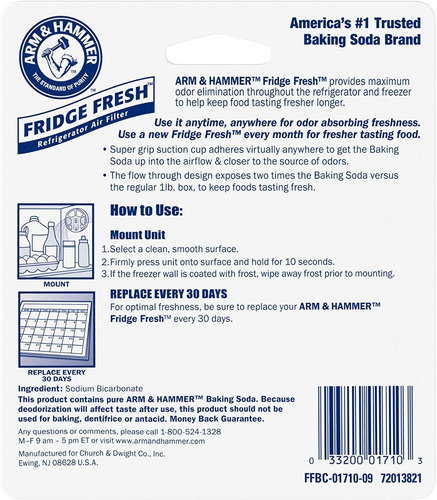 Imagen 4 de 4 de Refresca Nevera Arm & Hammer Filtro Elimina Olores Freezer