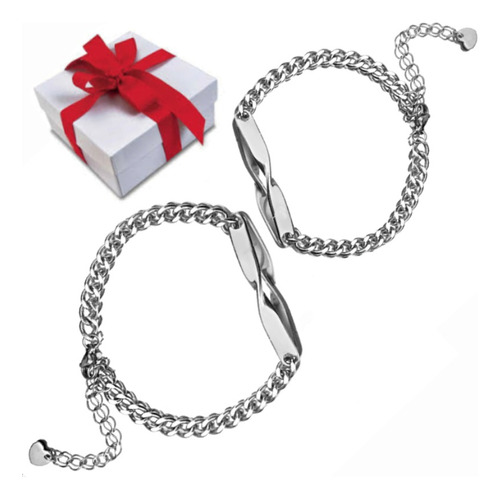 Pulsera De Parejas Novio Enamorados Acero Inoxidable 