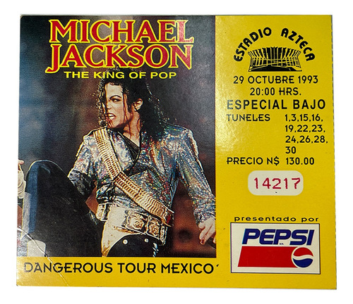 Boleto Original Michael Jackson Estadio Azteca 1er Concierto