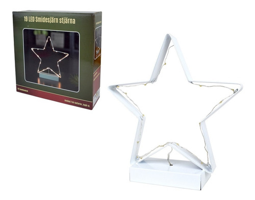 Lámpara 19 Led Estrella Metal Navideña Adorno Navidad 26cm