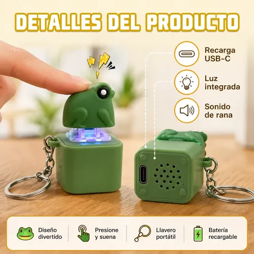 Llavero Antiestrés Con Forma De Rana Que Hace Sonidos Llavero Antiestrés Con Forma De Rana Que Hace Sonidos