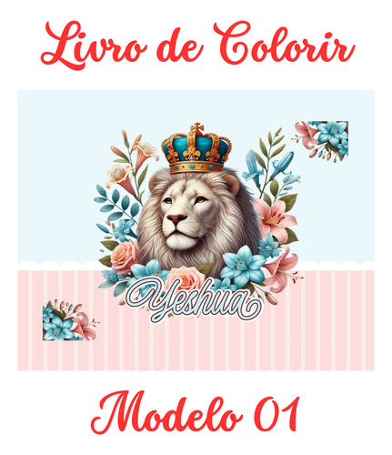 Livro De Colorir Jesus Yeshua Estilo Bobbie Goods 50 Folhas 180g Capa Dura Personalizado Com Nome Na Capa
