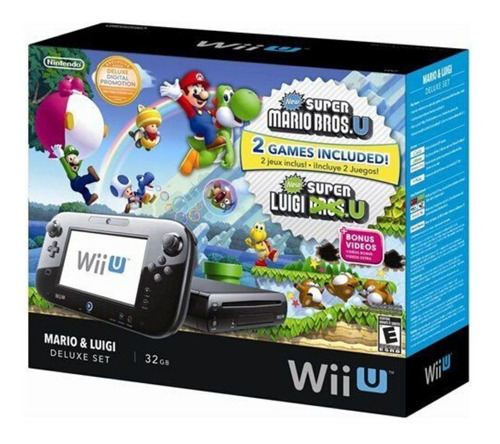 Nintendo Wii U 32GB Mario & Luigi Deluxe Set color  negro
