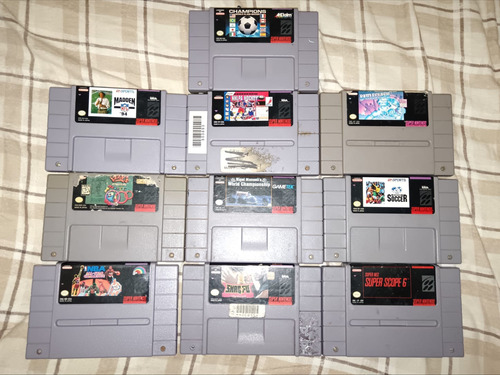 Lote De 10 Juegos De Deportes Snes Funcionales Y Originales (Usado)