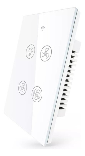 Switch Ventilador Con Boton De Luz Wifi Tuya Smart Blanco Rf